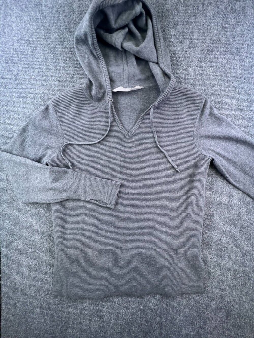 Athleta Gray Hoodie Pullover Medium Long Sleeve Drawstring Cotton Blend
